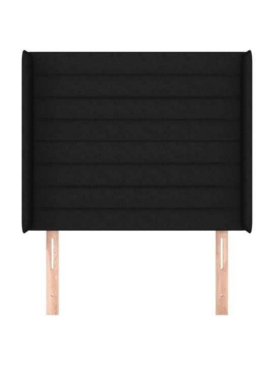 Voodipeats servadega, must, 93x16x118/128 cm, kangas