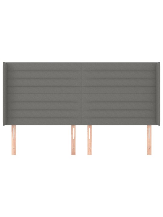 Voodipeats servadega, tumehall, 203x16x118/128 cm, kangas