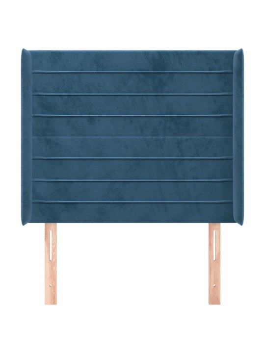 Voodipeats servadega, tumesinine, 83x16x118/128 cm, samet