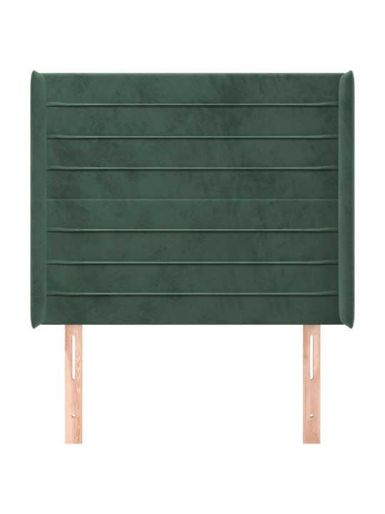 Voodipeats servadega, tumeroheline, 93x16x118/128 cm, samet
