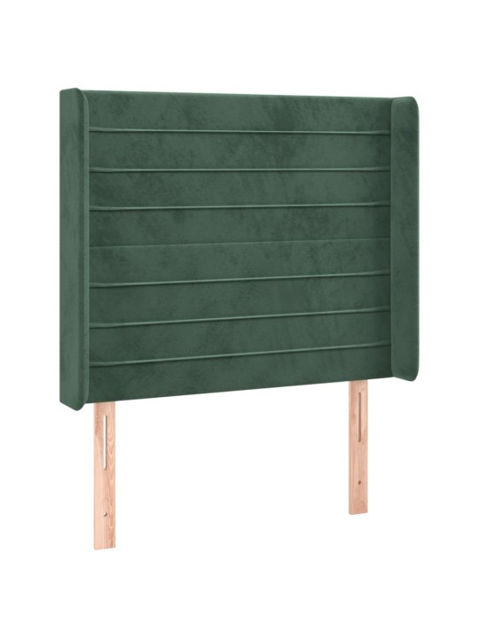 Voodipeats servadega, tumeroheline, 103x16x118/128 cm, samet