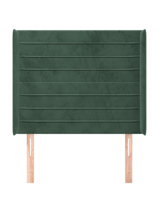 Voodipeats servadega, tumeroheline, 103x16x118/128 cm, samet