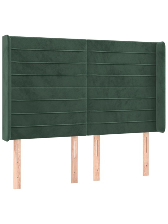 Voodipeats servadega, tumeroheline, 147x16x118/128 cm, samet
