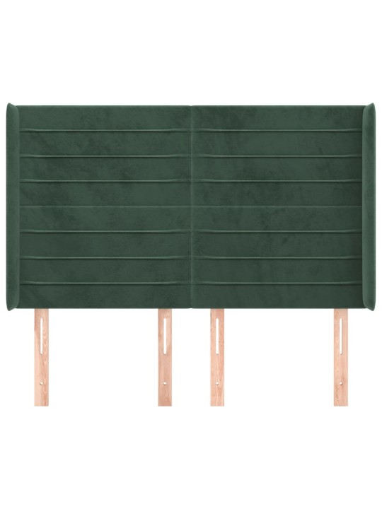 Voodipeats servadega, tumeroheline, 147x16x118/128 cm, samet