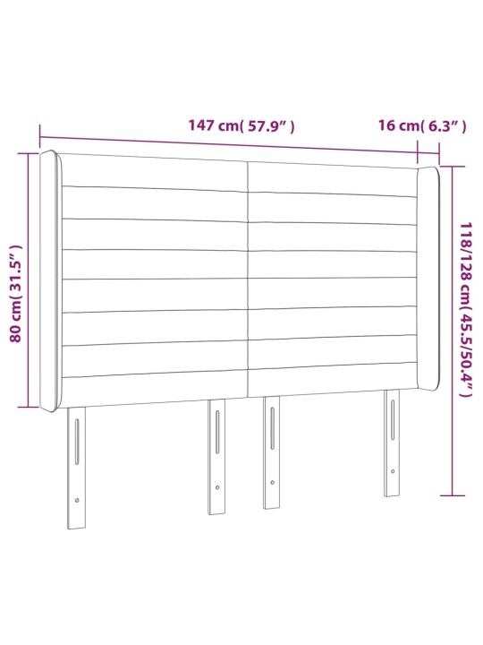 Voodipeats servadega, tumesinine, 147x16x118/128 cm, samet
