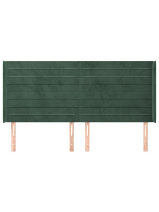 Voodipeats servadega, tumeroheline, 163x16x118/128 cm, samet