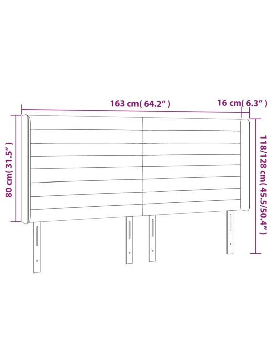 Voodipeats servadega, tumesinine, 163x16x118/128 cm, samet