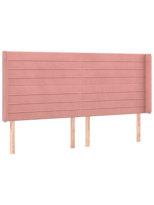 Voodipeats servadega, roosa, 183x16x118/128 cm, samet