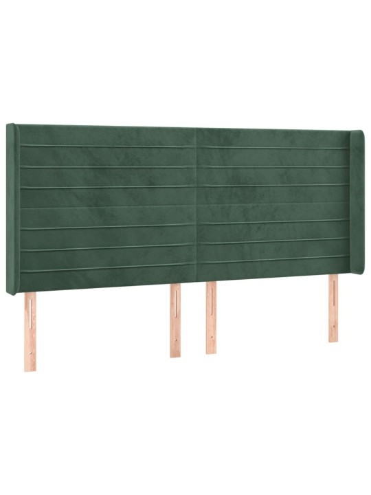 Voodipeats servadega, tumeroheline, 203x16x118/128 cm, samet