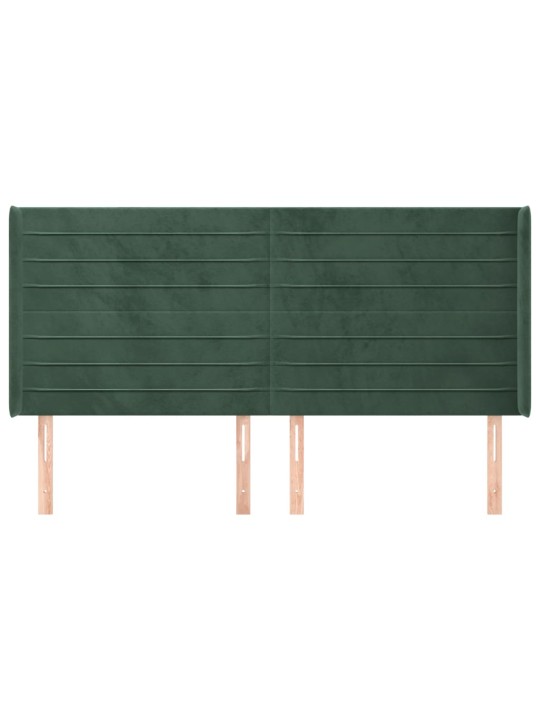 Voodipeats servadega, tumeroheline, 203x16x118/128 cm, samet