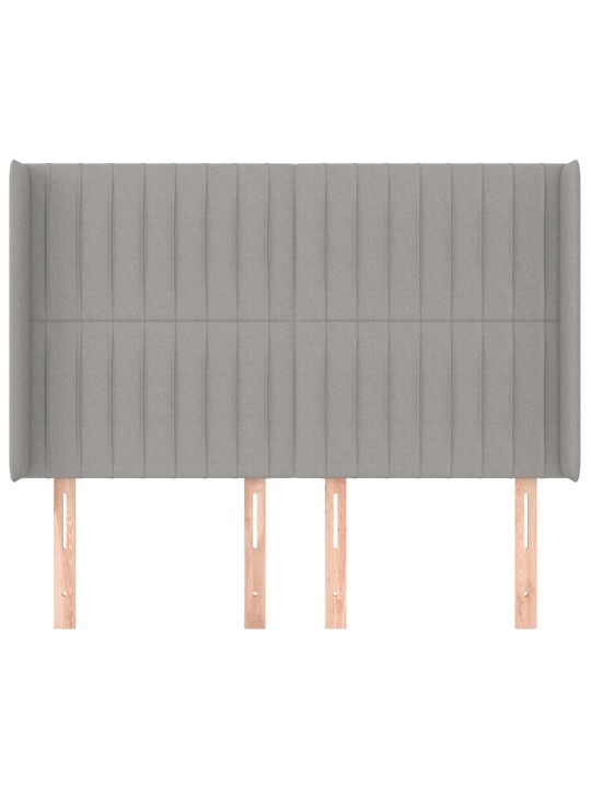 Voodipeats servadega, helehall, 147x16x118/128 cm, kangas