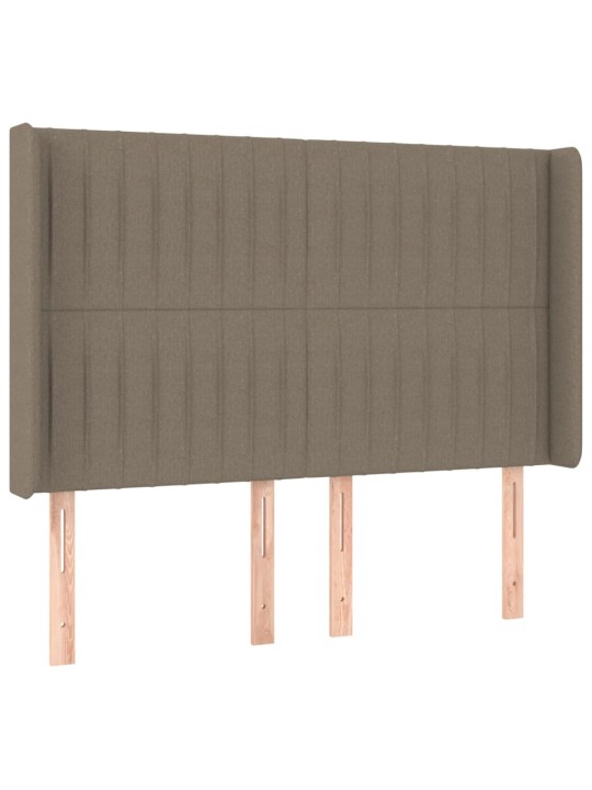 Voodipeats servadega, pruunikashall, 147x16x118/128 cm, kangas