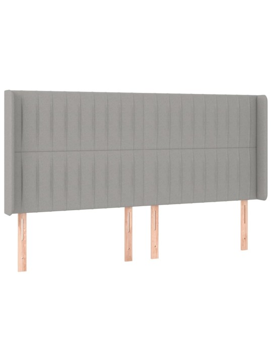 Voodipeats servadega, helehall, 203x16x118/128 cm, kangas