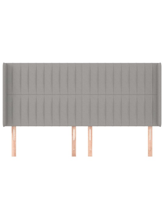 Voodipeats servadega, helehall, 203x16x118/128 cm, kangas