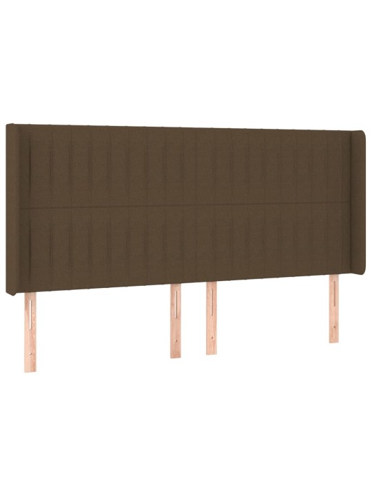 Voodipeats servadega, tumepruun, 203x16x118/128 cm, kangas