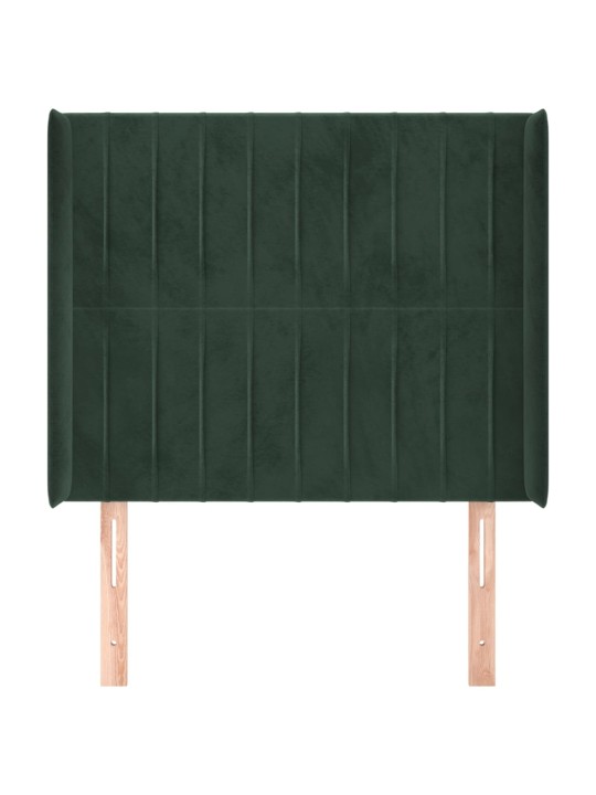 Voodipeats servadega, tumeroheline, 83x16x118/128 cm, samet
