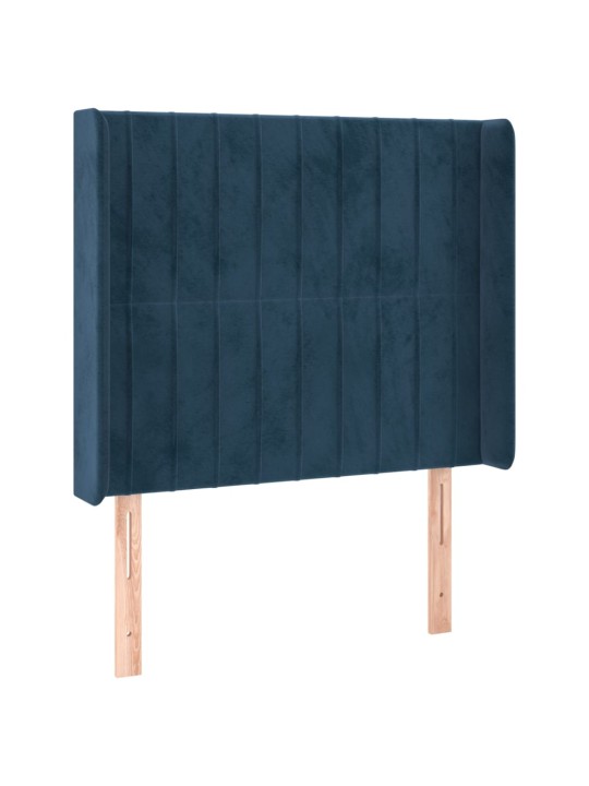 Voodipeats servadega, tumesinine, 83x16x118/128 cm, samet