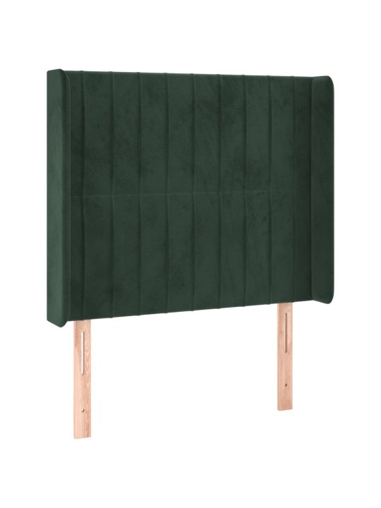 Voodipeats servadega, tumeroheline, 93x16x118/128 cm, samet