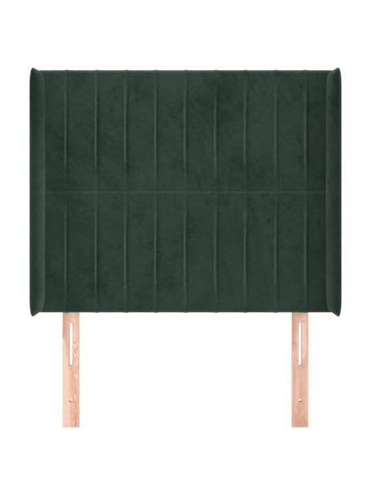Voodipeats servadega, tumeroheline, 93x16x118/128 cm, samet