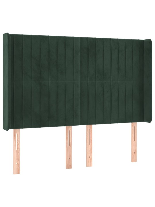 Voodipeats servadega, tumeroheline, 147x16x118/128 cm, samet