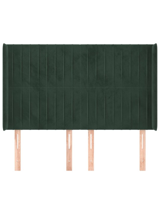 Voodipeats servadega, tumeroheline, 147x16x118/128 cm, samet