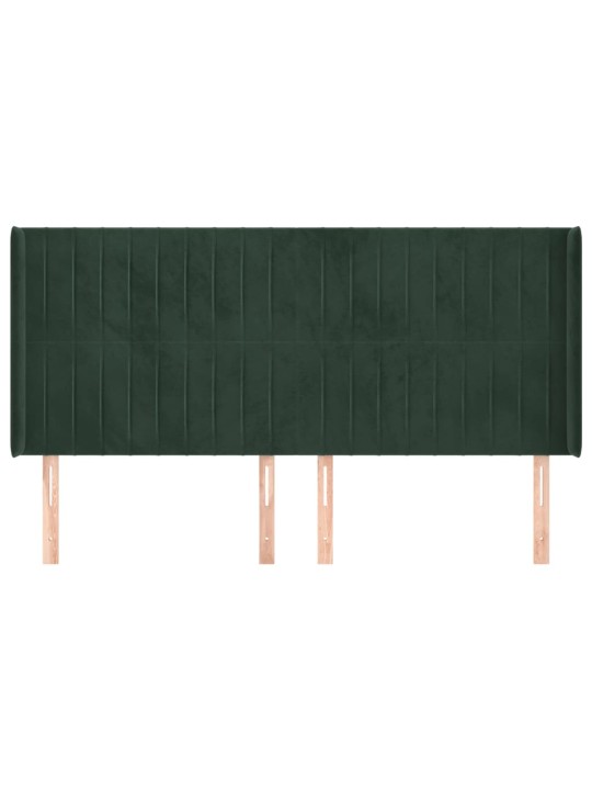 Voodipeats servadega, tumeroheline, 163x16x118/128 cm, samet
