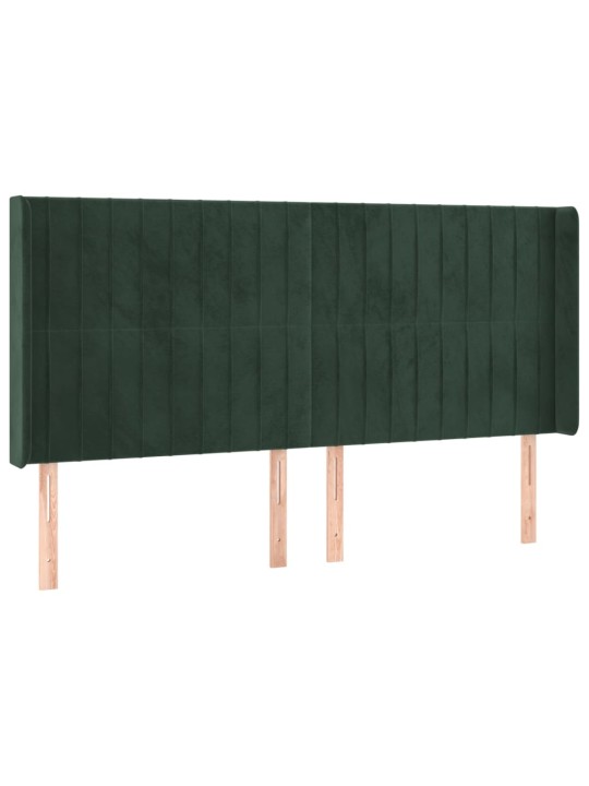 Voodipeats servadega, tumeroheline, 203x16x118/128 cm, samet