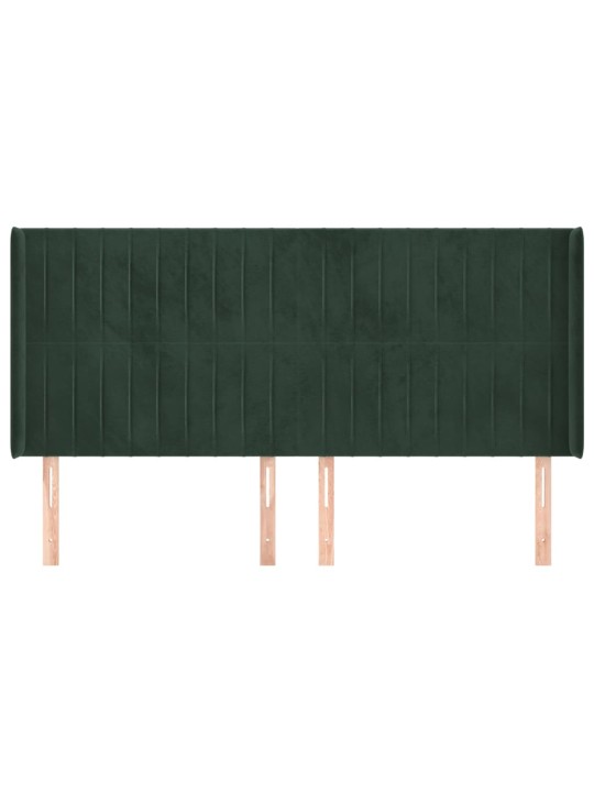 Voodipeats servadega, tumeroheline, 203x16x118/128 cm, samet