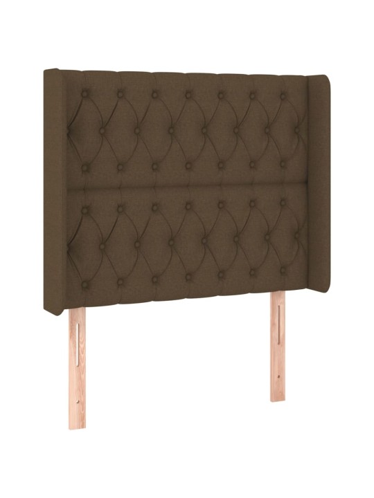 Voodipeats servadega, tumepruun, 103x16x118/128 cm, kangas