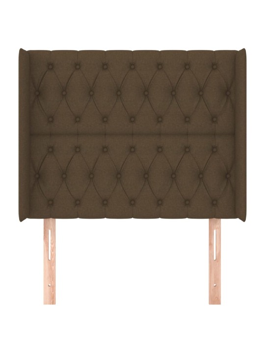 Voodipeats servadega, tumepruun, 103x16x118/128 cm, kangas