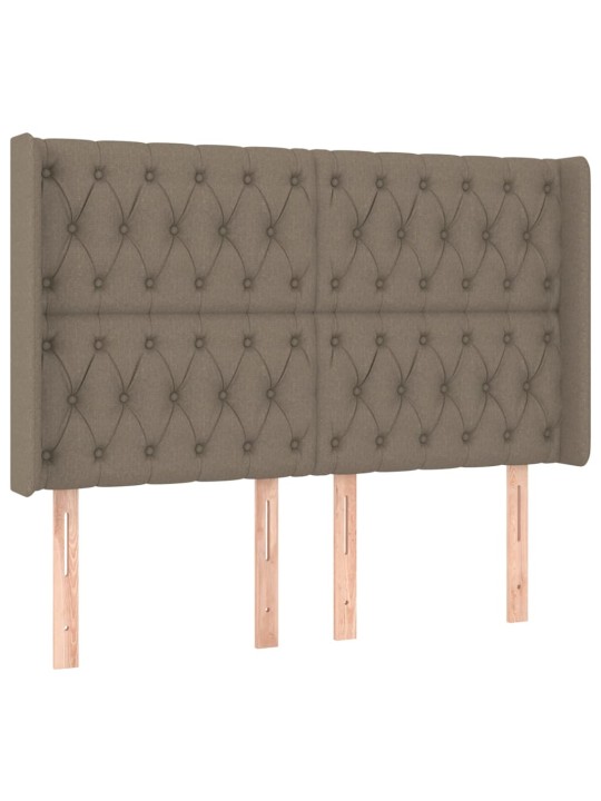 Voodipeats servadega, pruunikashall, 147x16x118/128 cm, kangas