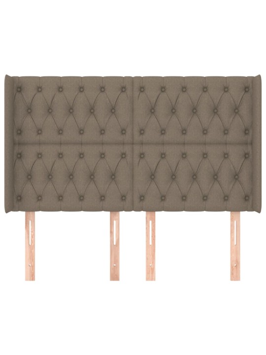 Voodipeats servadega, pruunikashall, 147x16x118/128 cm, kangas