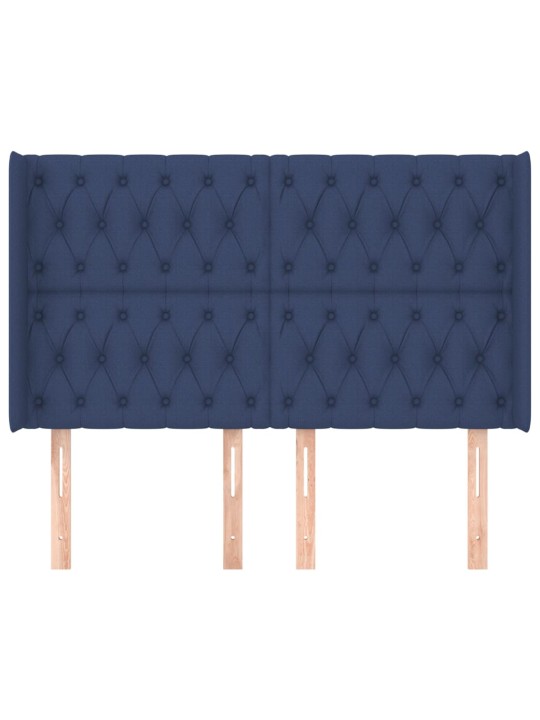 Voodipeats servadega, sinine, 147x16x118/128 cm, kangas