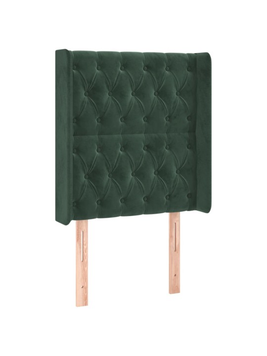 Voodipeats servadega, tumeroheline, 83x16x118/128 cm, samet
