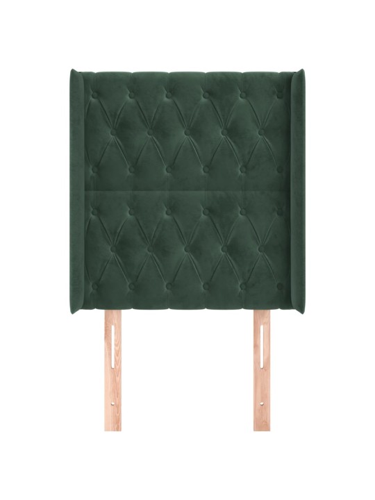Voodipeats servadega, tumeroheline, 83x16x118/128 cm, samet