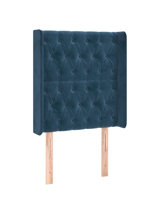 Voodipeats servadega, tumesinine, 83x16x118/128 cm, samet