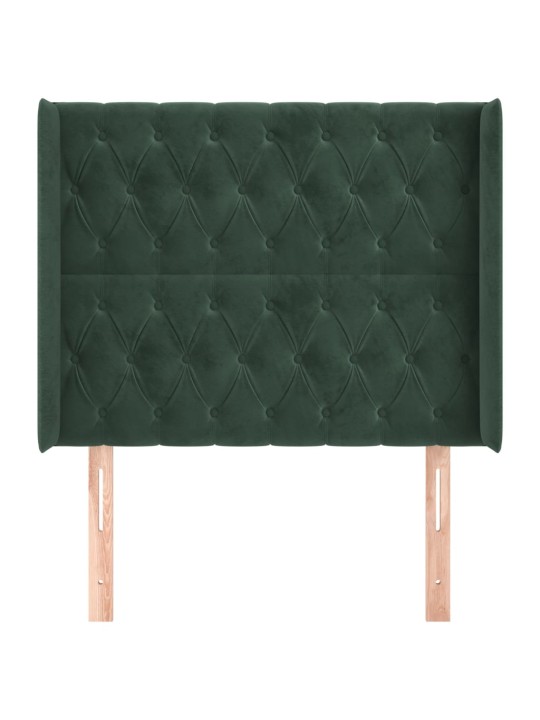Voodipeats servadega, tumeroheline, 93x16x118/128 cm, samet