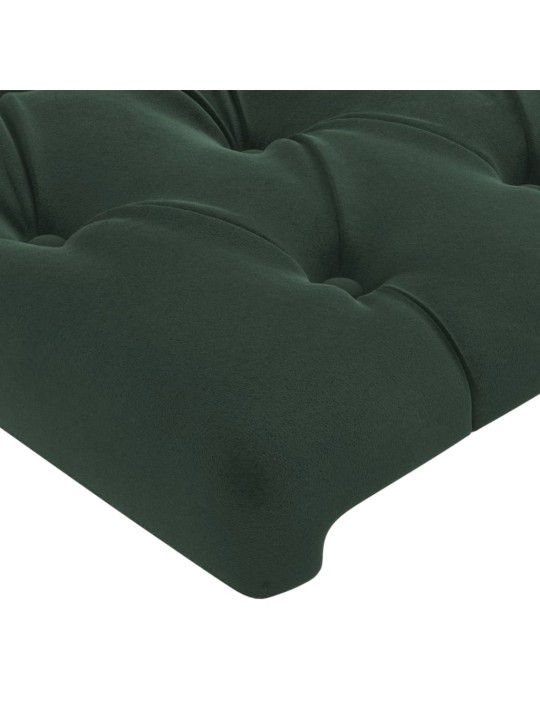 Voodipeats servadega, tumeroheline, 147x16x118/128 cm, samet