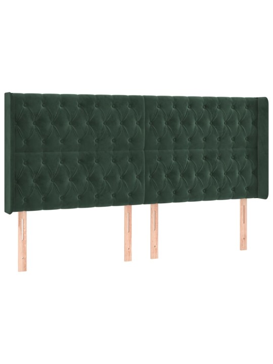Voodipeats servadega, tumeroheline, 183x16x118/128 cm, samet