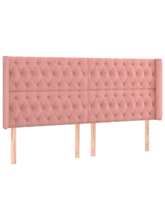 Voodipeats servadega, roosa, 183x16x118/128 cm, samet
