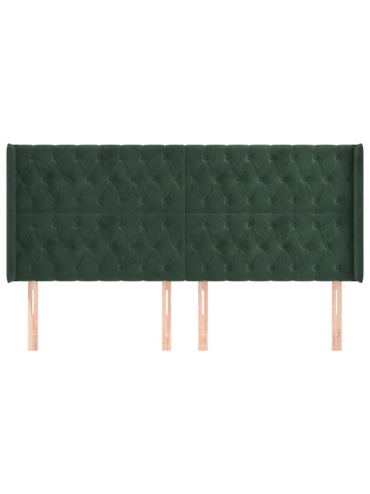 Voodipeats servadega, tumeroheline, 203x16x118/128 cm, samet