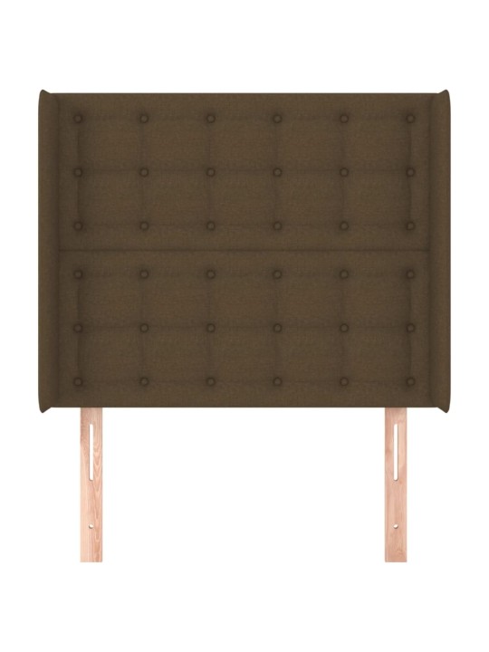 Voodipeats servadega, tumepruun, 83x16x118/128 cm, kangas