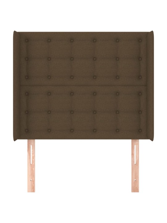 Voodipeats servadega, tumepruun, 103x16x118/128 cm, kangas