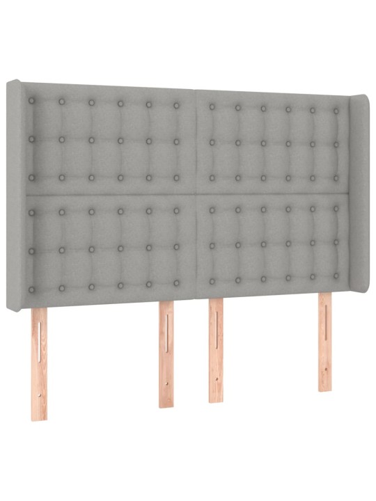 Voodipeats servadega, helehall, 147x16x118/128 cm, kangas