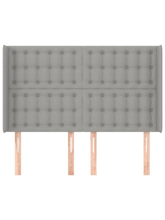 Voodipeats servadega, helehall, 147x16x118/128 cm, kangas
