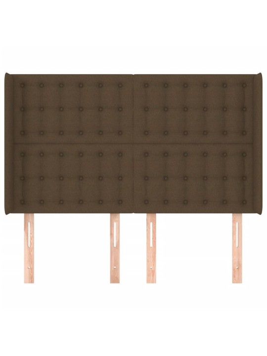 Voodipeats servadega, tumepruun, 147x16x118/128 cm, kangas