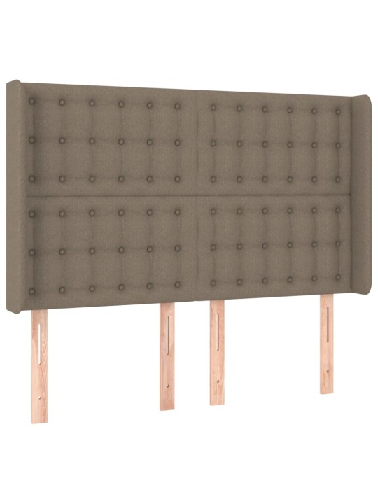 Voodipeats servadega, pruunikashall, 147x16x118/128 cm, kangas
