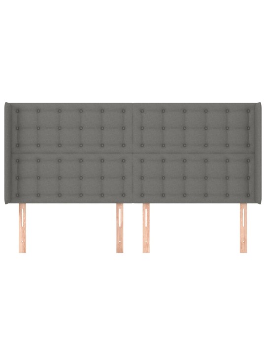 Voodipeats servadega, tumehall, 163x16x118/128 cm, kangas