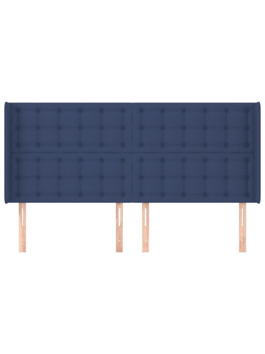 Voodipeats servadega, sinine, 183x16x118/128 cm, kangas