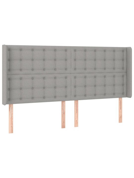Voodipeats servadega, helehall, 203x16x118/128 cm, kangas